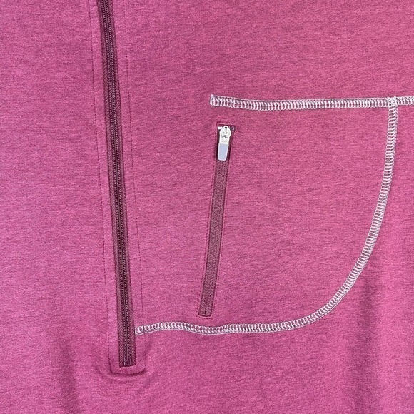 Tasc Performance Red Burgundy Quarter Zip Pullover Sweatshirt Men's Size XXL - Picture 3 of 9